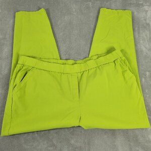 Joan Rivers Women Pants 22W Cropped Pull On Lime Green Comfy GRE25E